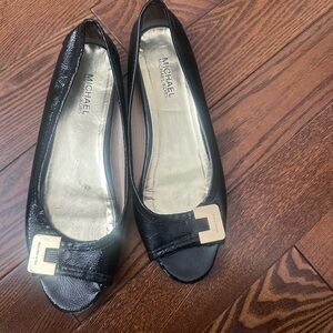 Michael Kors Black Flats with Gold Accent